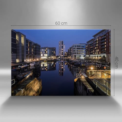 Tableau Leeds nuit 60x40cm Wallfluent impression sur toile