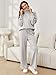 Glamaker Womens Sweatsuits Sets Oversized Sweatshirt Wide Leg Pants Two Piece Sweatsuit Lounge Set Fall Fashion Outfits 2025 Tracksuit Grey L