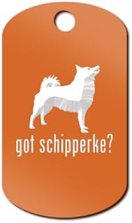 Got Schipperke Engraved Keychain/GI Tag Mister Petlife Orange