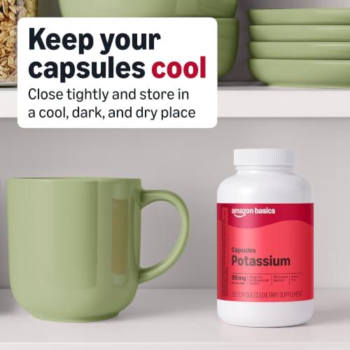 Amazon Basics Potassium Heart Health Capsules, 99 mg, 250 Count - image 4