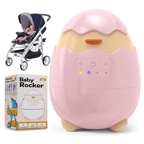 Robofun Baby Rocker-Diseño origina- Ayuda para Dormir de Bebés, Dispositivo de Balanceo para Cochecitos, USB-C Recargable, 5 niveles de Intensidad– Se adapta a todos los Cochecitos, Rosa