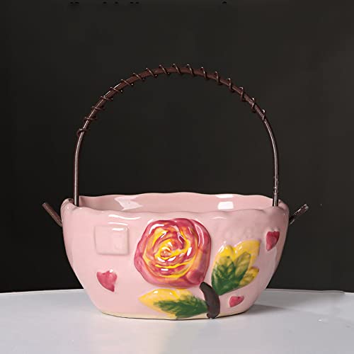 Grand pot de fleurs en poterie rugueuse artisanale pour succulentes