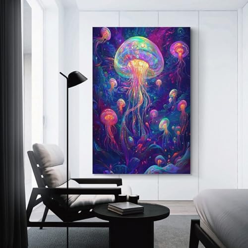 Poster méduse impression sur toile moderne pour chambre zen