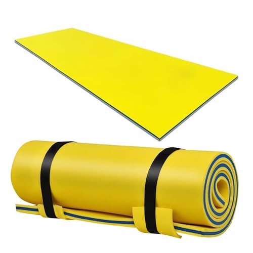Colchoneta Flotante para Agua Flotante,Espuma De Flotación Antilágrimas Gigante para Piscina,Esterilla De Deporte, Cojín De Agua para Lagos, Océanos Y Piscinas,Amarillo,1.8mX0.55mX3.3cm