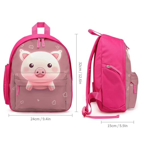 Smiling Backpack Small Book Bag with Side Pocket, Lightweight Durable Backpack, Travel Rucksack, Pink-style2