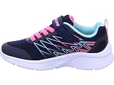 Skechers Microspec Bold Delight Sneakersy dla dziewcząt i dziewcząt, Navy Mesh Hot Pink Trim, 31 EU