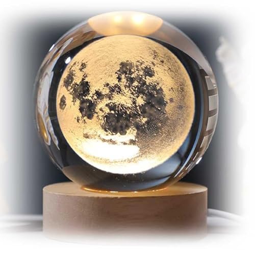 Lumin?ria Bola Esfera Cristal De Mesa Planeta Terra Gal?xia Siste...