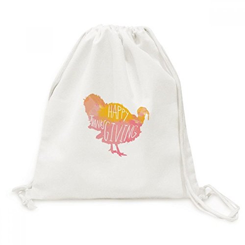 Sac à cordon toile dinde Thanksgiving aquarelle bagage voyage léger