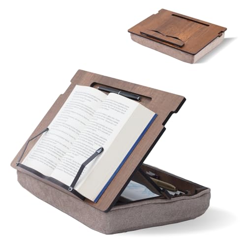 Vigo Wooden Book Stand with Storage and Recipe Holder
