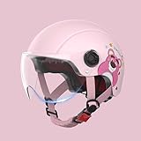 DISEÑO RETRO: Casco de motocicleta para niños pequeños, moderno y con un toque retro. Fabricado con material compuesto reforzado con carcasa ABS, con revestimiento ecológico, excelente amortiguación y lentes resistentes al desgaste.