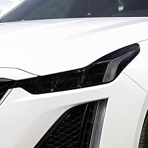 CGFZNUB Auto Koplamp Beschermfolie Front Light Transparant Gerookt Zwart TPU Sticker, Voor Cadillac CT5 2020 Accessoires…