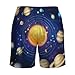 Men & Boys Classic Fit Swim Trunks for Beach Gym Sport Quick Dry Drawstring Basic Board Shorts with Pockets, Underwear Galaxy Space Planet Solar System Fashion Cargo Short