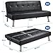 Yaheetech Couch Schlafsofa Klappbett Bettsofa Klappsofa Gästebett Rückenlehne neigbar 105°/140°/180°, 166,5 x 94 x 40 cm, 350 KG belastbar, schwarz