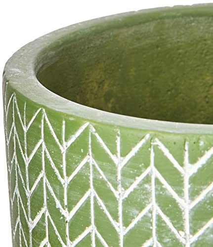 Kit Cachepot Oliva Em Cimento Com 3 Peças Mart Oliva