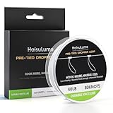 Pre-Tied Dropper Loop Knots Fishing Line, 80 Knots Monofilament Leader with 5.5' Loop Diameter & 18' Spacing, Saltwater & Freshwater Fishing Knots Line for Sea Bass, Snapper, Cod (40LB)