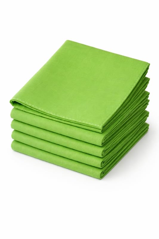 chacko Cotton Handkerchief Pack of 6 for Men & Women | Soft & Highly Absorbent | Plain Solid Light Green | Reusable Rumal/Hanky-picture-58