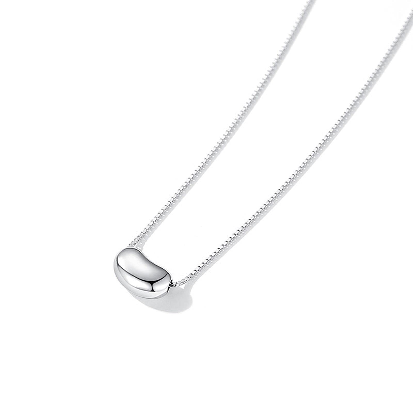 Hcma Women's Silver 925 Simple Pea Bead Clavicle Chain Necklace For Girls Birthday Party Jewelry The For