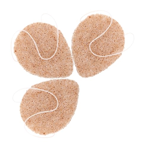 VICASKY 3Pcs Facial Cleansing Sponges Thickened Walnut Shell Exfoliating Face Scrubbers for Deep Clean Reusable Face Washing Tools for Home and Travel