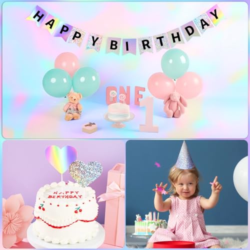 Prudiut 6981 24 Sheets Holographic Cardstock 8.5 X 11, 250Gsm/92Lb Metallic Cardstock Glitter Shiny Iridescent Mirror Paper Thick Card Stock Paper thumb #4