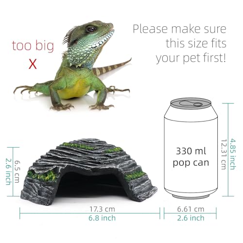 Small Turtle Basking Platform Climbing Ramp Shale Scape Step Ledge, Reptile Cave Hideout Aquarium Tank Accessories Decorations, Great for Reptiles, Amphibians, Leopard Gecko, Frogs