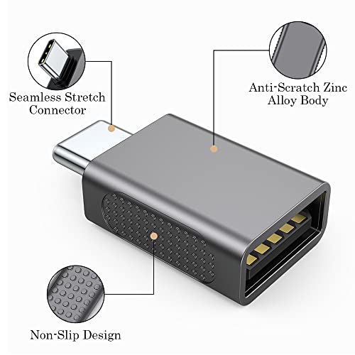 Auvipal 10Gbps Usb C To Usb Adapter (3 Pack), Usb Type C Male To Usb A Female, Thunderbolt 4/3 To Usb Converter For Macbook Pro/Air, Ipad, Imac And More Type C Devices - Space Gray #TOP5