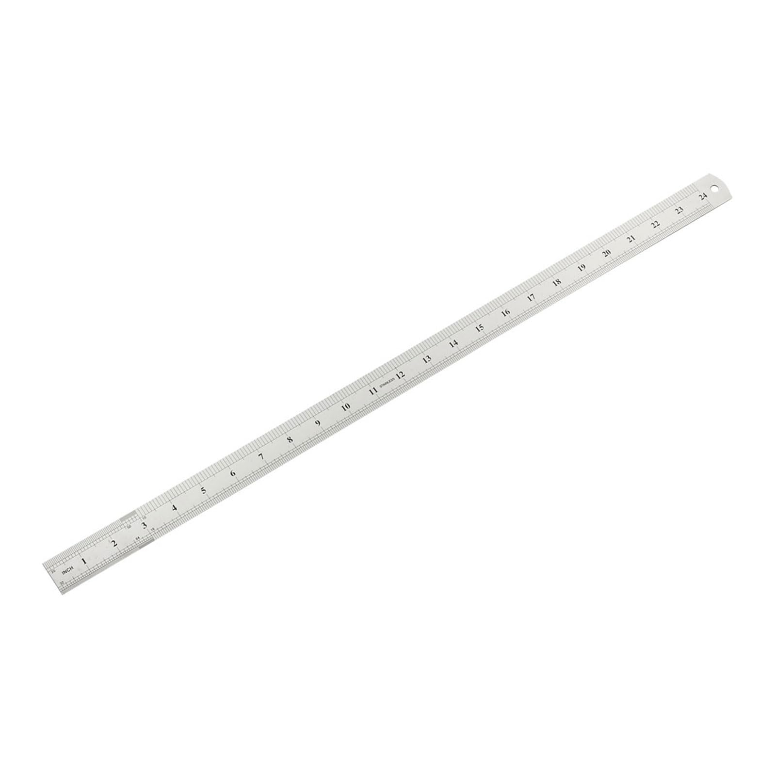 Righello in Metallo Bordo Dritto - [ 600mm 24 Pollici Metrico ] Righelli Centimetri Acciaio Inossidabile per Misurazioni Precisione, con Foro Appendere