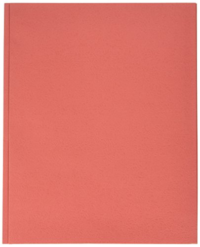 School Smart Heavy Duty 2 Pocket Portfolio with 3 Hole Fastener - 9 1/2 x 12 in - 25 Pack - Red