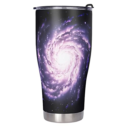 Rosa Galaxie - Taza térmica de acero inoxidable con doble pared aislada al vacío, taza de café con tapa, a prueba de… - Imagen 3