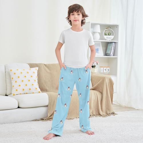 Boys' Pants Duck Animal Christmas Hat Long Bottoms Jogger Pants Elastic Waist Trousers with Pockets S-XL3