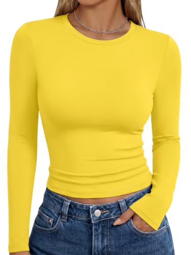Image of Trendy Queen Womens Long Sleeve T Shirts Fall Fashion Basic Y2K Tops 2026