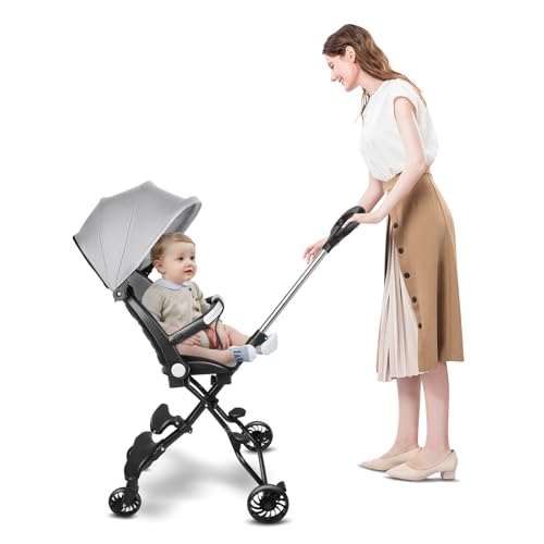 Poussette De Voyage Pour Tout-petit, Pliable Pour Bébé Avec Siège Pivotant Bidirectionnel, Compacte Pour Tout-petit Pour Le Voyage, 30 * 55 * 86,5 cm-B