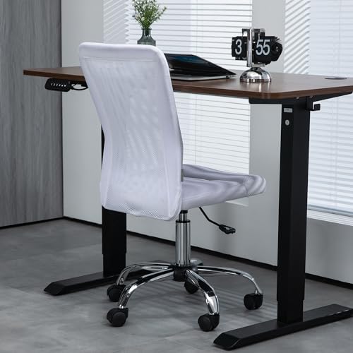 Chaise Bureau Ergonomique Mesh Réglable Blanc Vinsetto
