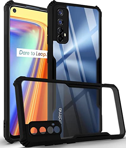 Image of Jkobi Back Cover Case for Realme 7 (Shockproof with Polycarbonate Clear Panel | Professional Black)