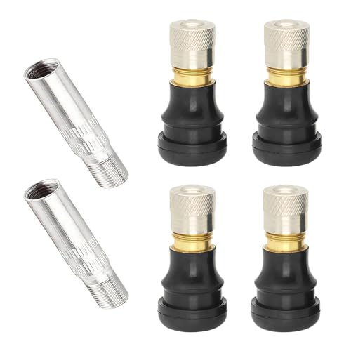 HZQZaoan 4 Pcs Scooter Tubeless Valves & 2 Pcs Valve Stem Extenders - Compatible with Ninebot MAX G30, for Electric Scooters Xiaomi M365 Pro Models and Other Electric Scooter Accessories