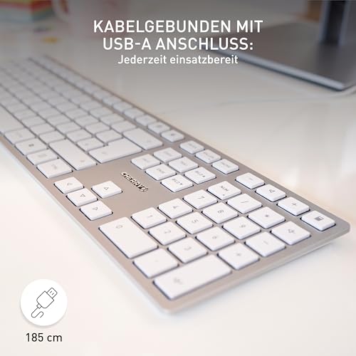CHERRY KC 6000 Slim - USB Keyboard - Ultraflaches Design - Kabelgebunden - Deutsches Layout - QWERTZ Tastatur - Silber – Bild 4