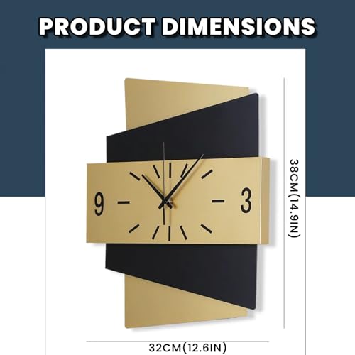 Horloge murale en métal design moderne décoration de luxe - 3
