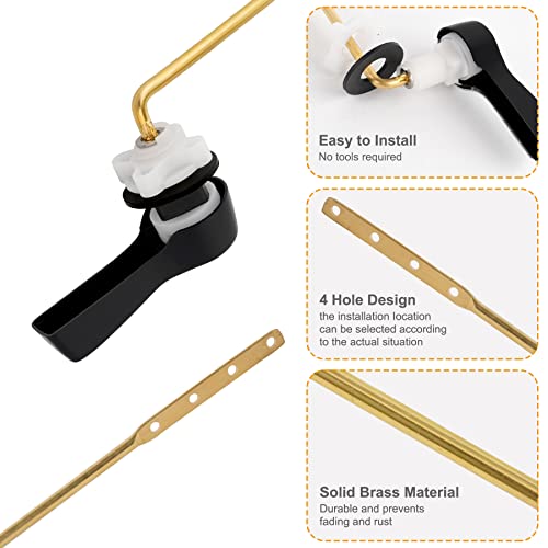 image for Hibbent 2 Pack Universal Front Mount Toilet Handle Tank Flush Lever Re