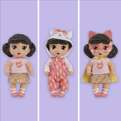 Baby Alive Super BFF Katie Kat Black Hair Dress Up Baby Doll Playset, 11 Inches, Toys for 3 Year Old Girls & Boys & Up (Amazon Exclusive) Baby Alive Super BFF Katie Kat Black Hair Dress Up Baby Doll Playset, 11 Inches, Toys for 3 Year Old Girls & Boys & Up (Amazon Exclusive) - Image 3