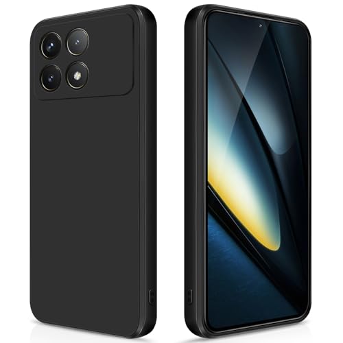 GiiYoon Funda para Xiaomi Poco F6 Pro 5G, Case de Silicona Suave de TPU Carcasa Protector de Goma Fexible Prueba Liviano y a Delgado de Golpes Antirrayas para Teléfono (Negro)