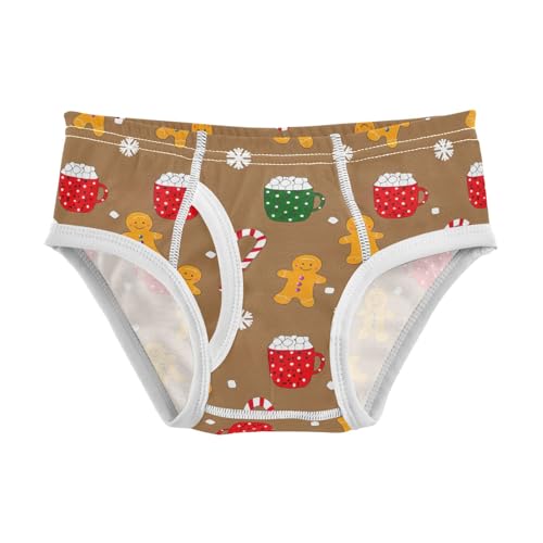 ODAWA Christmas Gingerbread Cotton Underwear, 2T Boys Underwear Briefs