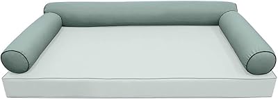 PROLINEMAX Style 6 Crib Size Contrast Pipe Trim Bolster Pillow Cushion Outdoor Slip Cover ONLY AD002