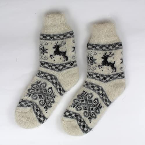 Thick Winter Socks Knitted from Wool with Goat Down, Warm Wool Socks for Women, Size 7-9 US2