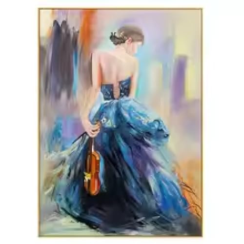 Affiche abstraite fille violon 30x40cm impression sur toile