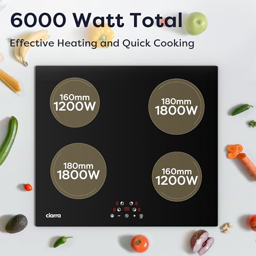 Image of CDV 24 Inch Induction Cooktop 4 Burners 6000W