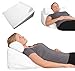 Orthopädisches PU + Visco REFLUX Kopfkissen H2 mittel mit Aloe Vera Bezug Visko Keilkissen + Nackenkissen L60xB60xH28 cm weiß Memory Schaum Refluxkissen keilförmiges Kissen zum Lesen Fernsehen (weiss)