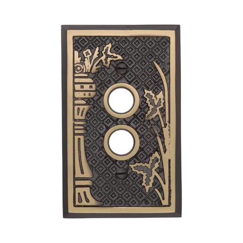 Victorian Style Single Gang Push Button Switch Cover Plate Heavy Highlighted