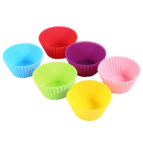 12 PCS/Set Silicone Cupcake Cases Round Shaped Cake Baking Molds Cup