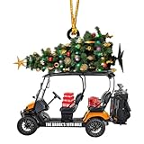 ornamento natalizio per golf cart - ornamento da golf | decorazioni natalizie per carrello da golf | ornamenti da golf per albero di natale | ornamento natalizio da golf in acrilico 2d per decorazione