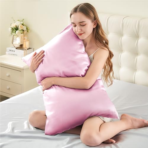 Image of Infiixso Silk Pillowcases Pink Standard Size 1PC