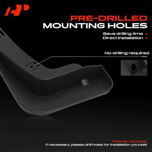 Image of A-Premium Mud Flaps, No Drilling Required Splash Guards with Accessories | Compatible with Nissan ARIYA 2023-2024 Sport Utility, Set of 4 Front and Rear